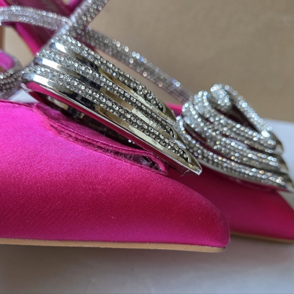 Berness Fuchsia Heart Pointed Toe Women's Pump Heels - Picture 12 of 12